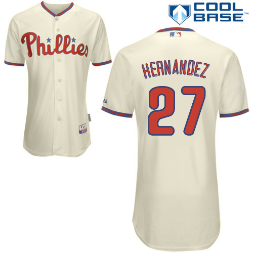#27 Roberto Hernandez Cream MLB Jersey-Philadelphia Phillies Stitched Cool Base Baseball Jersey