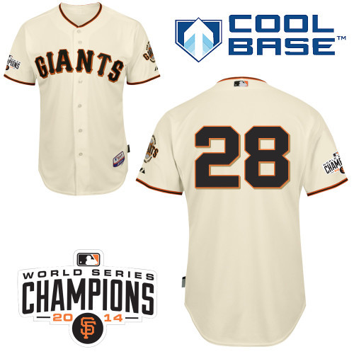 #28 Buster Posey Cream MLB Jersey-San Francisco Giants Stitched Cool Base Baseball Jersey