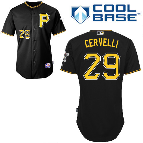 #29 Francisco Cervelli Black MLB Jersey-Pittsburgh Pirates Stitched Cool Base Baseball Jersey