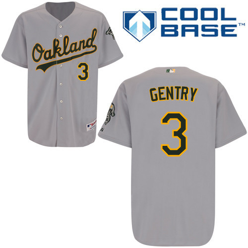 #3 Craig Gentry Gray MLB Jersey-Oakland Athletics Stitched Cool Base Baseball Jersey