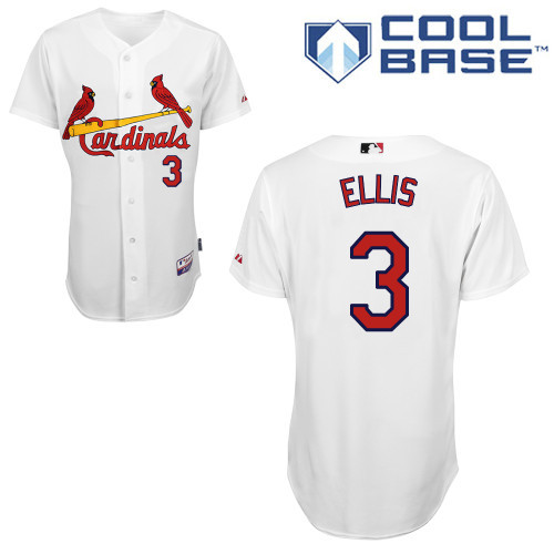 #3 Mark Ellis White MLB Jersey-St. Louis Cardinals Stitched Cool Base Baseball Jersey