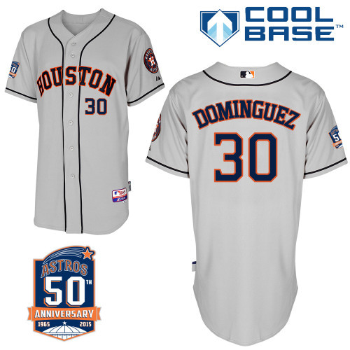 #30 Matt Dominguez Gray MLB Jersey-Houston Astros Stitched Cool Base Baseball Jersey