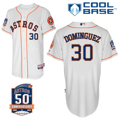 #30 Matt Dominguez White MLB Jersey-Houston Astros Stitched Cool Base Baseball Jersey