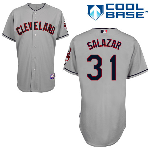 #31 Danny Saoazar Gray MLB Jersey-Cleveland Indians Stitched Cool Base Baseball Jersey