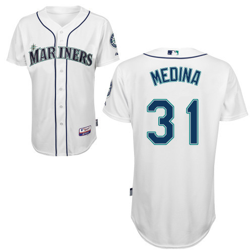 #31 Yoervis Medina White MLB Jersey-Seattle Mariners Stitched Cool Base Baseball Jersey
