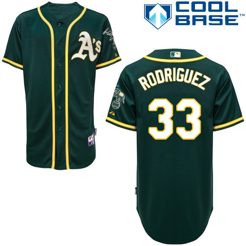 #33 Fernando Rodriguez Green MLB Jersey-Oakland Athletics Stitched Cool Base Baseball Jersey