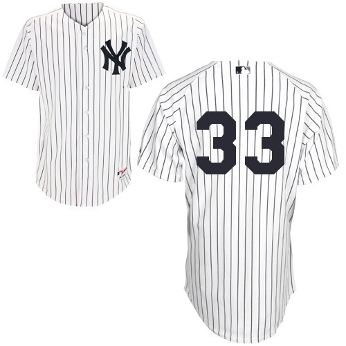 #33 Garrett Jones White Pinstripe MLB Jersey-New York Yankees Stitched Player Baseball Jersey
