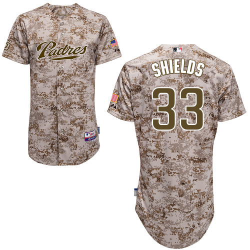 #33 James Shields Camo MLB Jersey-San Diego Padres Stitched Player Baseball Jersey