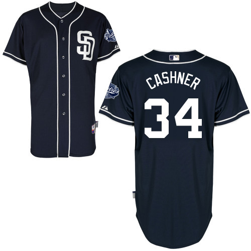 #34 Andrew Cashner Dark Blue MLB Jersey-San Diego Padres Stitched Cool Base Baseball Jersey