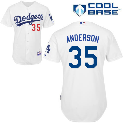 #35 Brett Anderson White MLB Jersey-Los Angeles Dodgers Stitched Cool Base Baseball Jersey