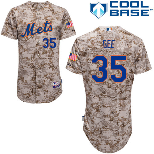 #35 Dillon Gee Camo MLB Jersey-New York Mets Stitched Player Baseball Jersey