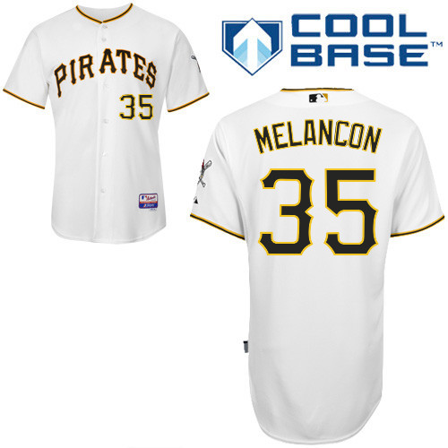 #35 Mark Melancon White MLB Jersey-Pittsburgh Pirates Stitched Cool Base Baseball Jersey