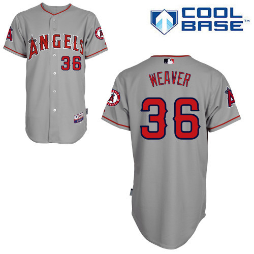 #36 Jered Weaver Gray MLB Jersey-Los Angeles Angels Of Anaheim Stitched Cool Base Baseball Jersey