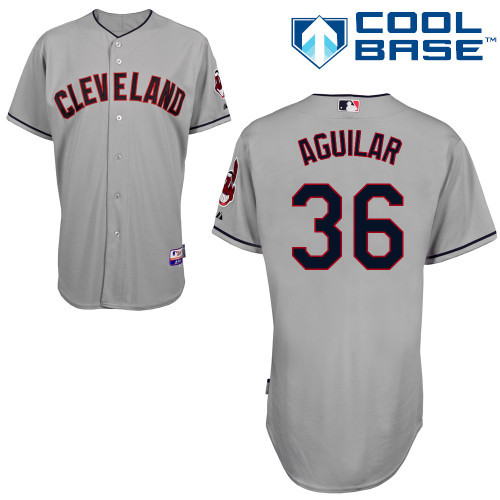 #36 Jesus Agilar Gray MLB Jersey-Cleveland Indians Stitched Cool Base Baseball Jersey