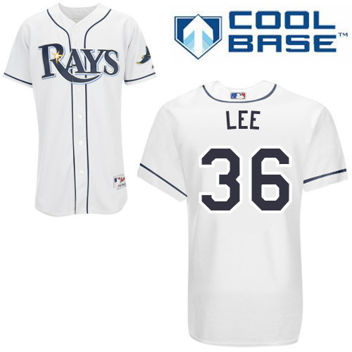 #36 Ju Hak Lee White MLB Jersey-Tampa Bay Rays Stitched Cool Base Baseball Jersey