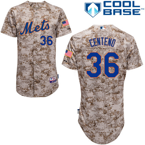 #36 Juan Centeno Camo MLB Jersey-New York Mets Stitched Player Baseball Jersey