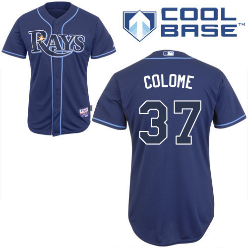 #37 Alex Colome Purple MLB Jersey-Tampa Bay Rays Stitched Cool Base Baseball Jersey