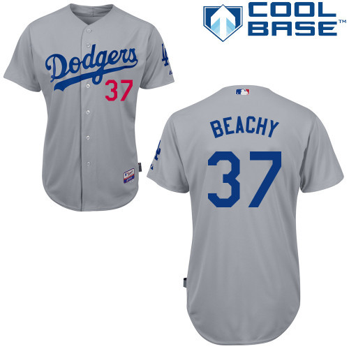 #37 Brandon Beachy Gray MLB Jersey-Los Angeles Dodgers Stitched Cool Base Baseball Jersey