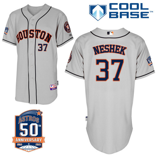 #37 Pat Neshek Gray MLB Jersey-Houston Astros Stitched Cool Base Baseball Jersey