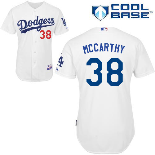 #38 Brandon McCarthy White MLB Jersey-Los Angeles Dodgers Stitched Cool Base Baseball Jersey