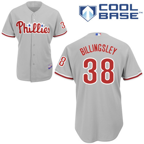 #38 Chad billingsley Gray MLB Jersey-Philadelphia Phillies Stitched Cool Base Baseball Jersey