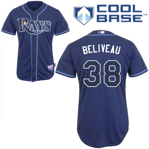 #38 Jeff Beliveau Purple MLB Jersey-Tampa Bay Rays Stitched Cool Base Baseball Jersey