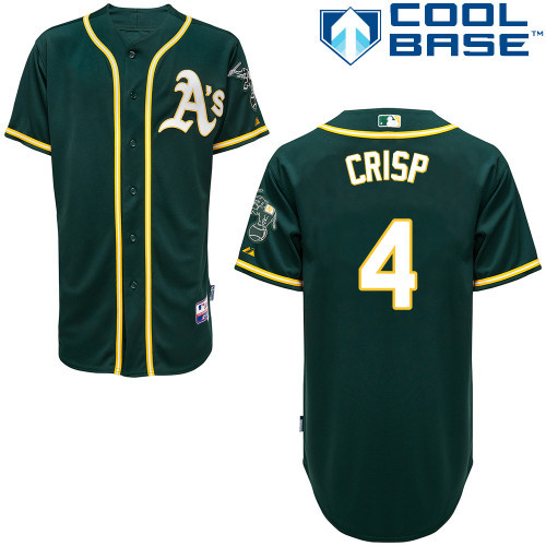 #4 Coco Crisp Green MLB Jersey-Oakland Athletics Stitched Cool Base Baseball Jersey