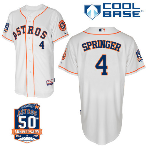 #4 George Springer White MLB Jersey-Houston Astros Stitched Cool Base Baseball Jersey