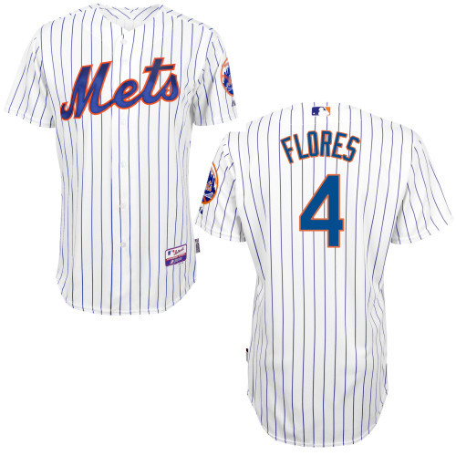 #4 Wilmer Flores White Pinstripe MLB Jersey-New York Mets Stitched Player Baseball Jersey