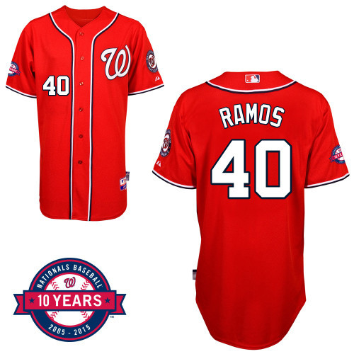 #40 Wilson Ramos Red MLB Jersey-Washington Nationals Stitched Cool Base Baseball Jersey