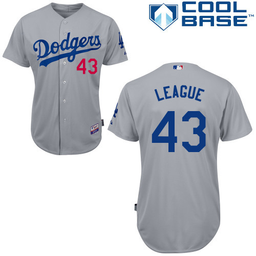 #43 Brandon League Gray MLB Jersey-Los Angeles Dodgers Stitched Cool Base Baseball Jersey