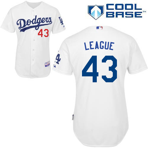 #43 Brandon League White MLB Jersey-Los Angeles Dodgers Stitched Cool Base Baseball Jersey
