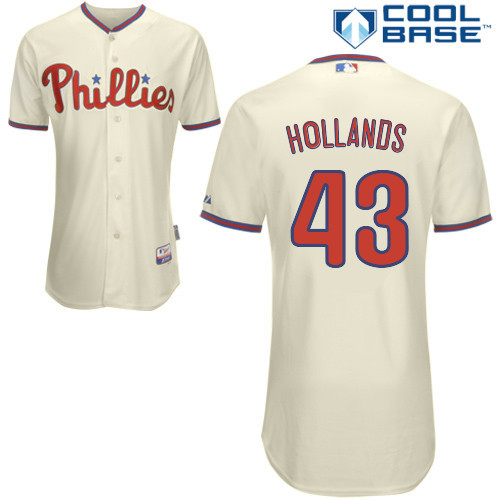 #43 Mario Hollands Cream MLB Jersey-Philadelphia Phillies Stitched Cool Base Baseball Jersey