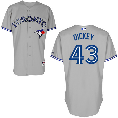 #43 Ra Dickey Gray MLB Jersey-Toronto Blue Jays Stitched Cool Base Baseball Jersey