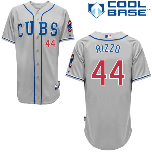 #44 Anthony Rizzo 2014 Gray MLB Jersey-Chicago Cubs Stitched Cool Base Baseball Jersey