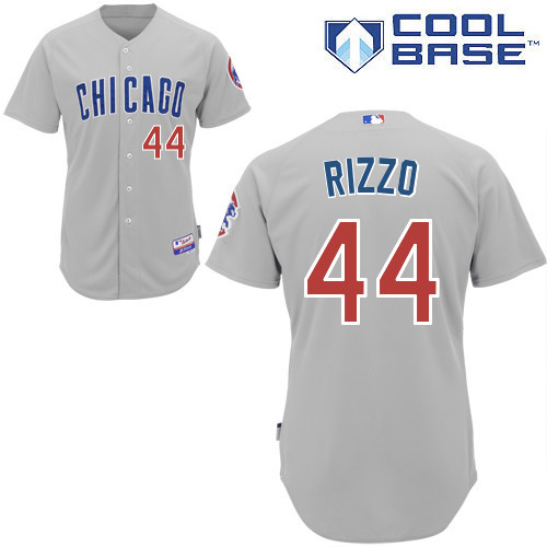 #44 Anthony Rizzo Light Gray MLB Jersey-Chicago Cubs Stitched Cool Base Baseball Jersey
