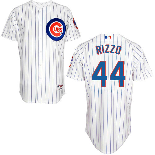 #44 Anthony Rizzo White Pinstripe MLB Jersey-Chicago Cubs Stitched Player Baseball Jersey