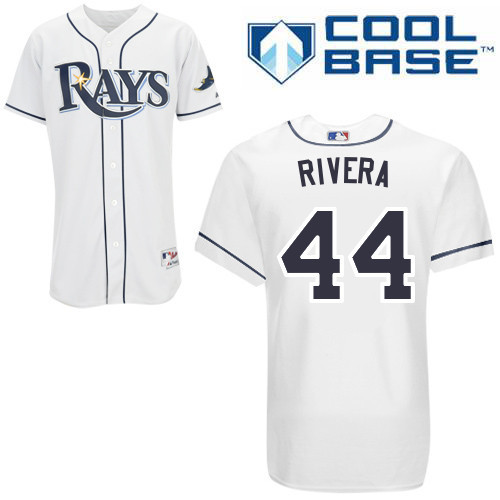 #44 Rene Rivera White MLB Jersey-Tampa Bay Rays Stitched Cool Base Baseball Jersey