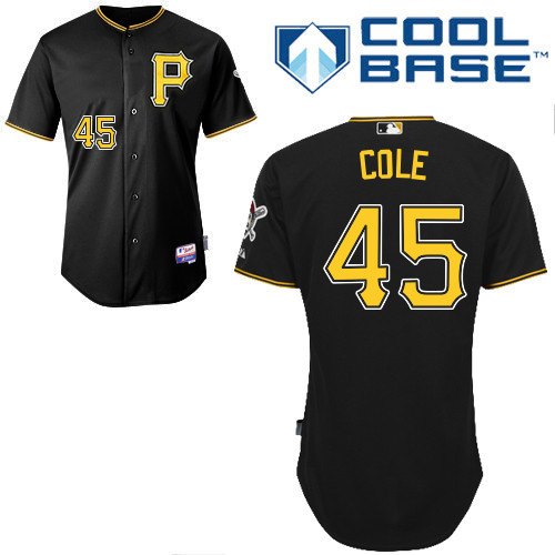 #45 Gerrit Cole Black MLB Jersey-Pittsburgh Pirates Stitched Cool Base Baseball Jersey