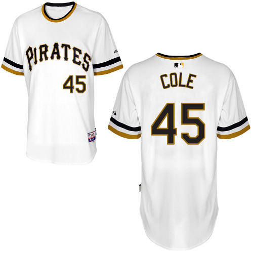 #45 Gerrit Cole White Pullover MLB Jersey-Pittsburgh Pirates Stitched Player Baseball Jersey