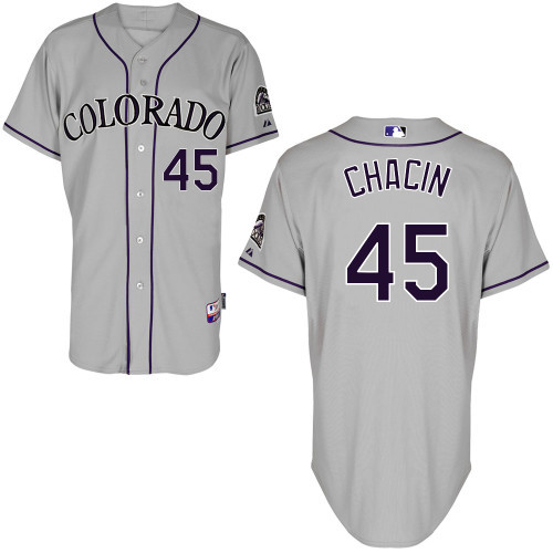 #45 Jhoulys Chacin Gray MLB Jersey-Colorado Rockies Stitched Cool Base Baseball Jersey