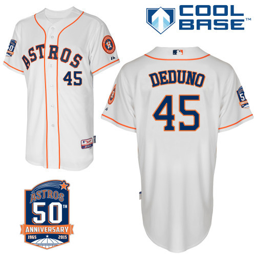 #45 Samuel Deduno White MLB Jersey-Houston Astros Stitched Cool Base Baseball Jersey