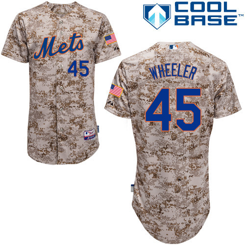 #45 Zack Wheeler Camo MLB Jersey-New York Mets Stitched Player Baseball Jersey