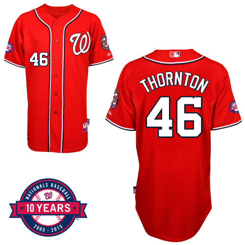 #46 Matt Thornton Red MLB Jersey-Washington Nationals Stitched Cool Base Baseball Jersey