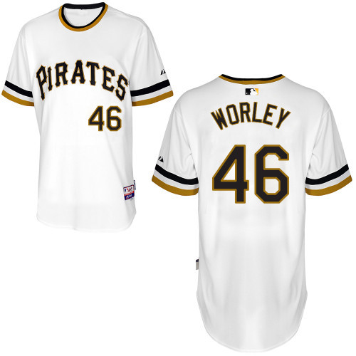 #46 Vance Worley White Pullover MLB Jersey-Pittsburgh Pirates Stitched Player Baseball Jersey
