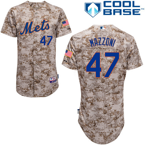 #47 Cory Mazzoni Camo MLB Jersey-New York Mets Stitched Player Baseball Jersey