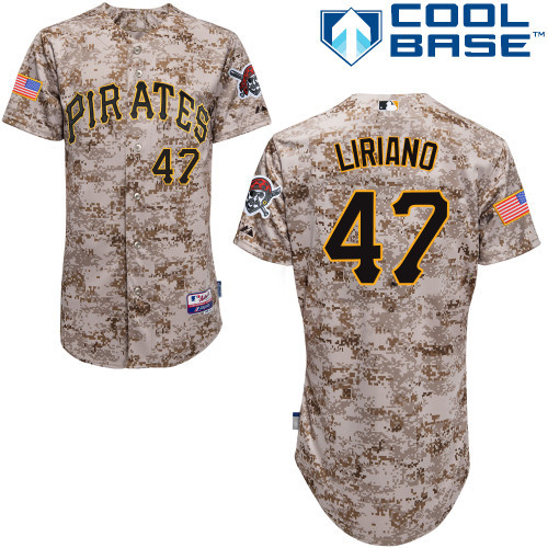 #47 Francisco Liriano Camo MLB Jersey-Pittsburgh Pirates Stitched Player Baseball Jersey