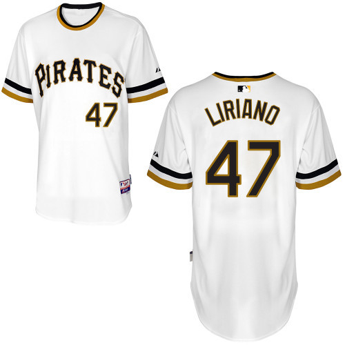 #47 Francisco Liriano White Pullover MLB Jersey-Pittsburgh Pirates Stitched Player Baseball Jersey