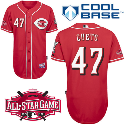 #47 Johnny Cueto Red MLB Jersey-Cincinnati Reds Stitched Cool Base Baseball Jersey