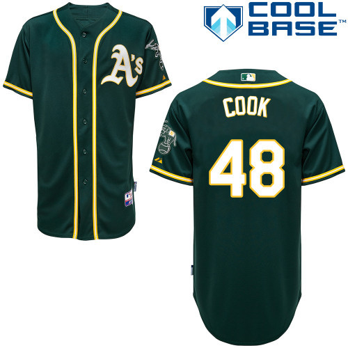 #48 Ryan Cook Green MLB Jersey-Oakland Athletics Stitched Cool Base Baseball Jersey